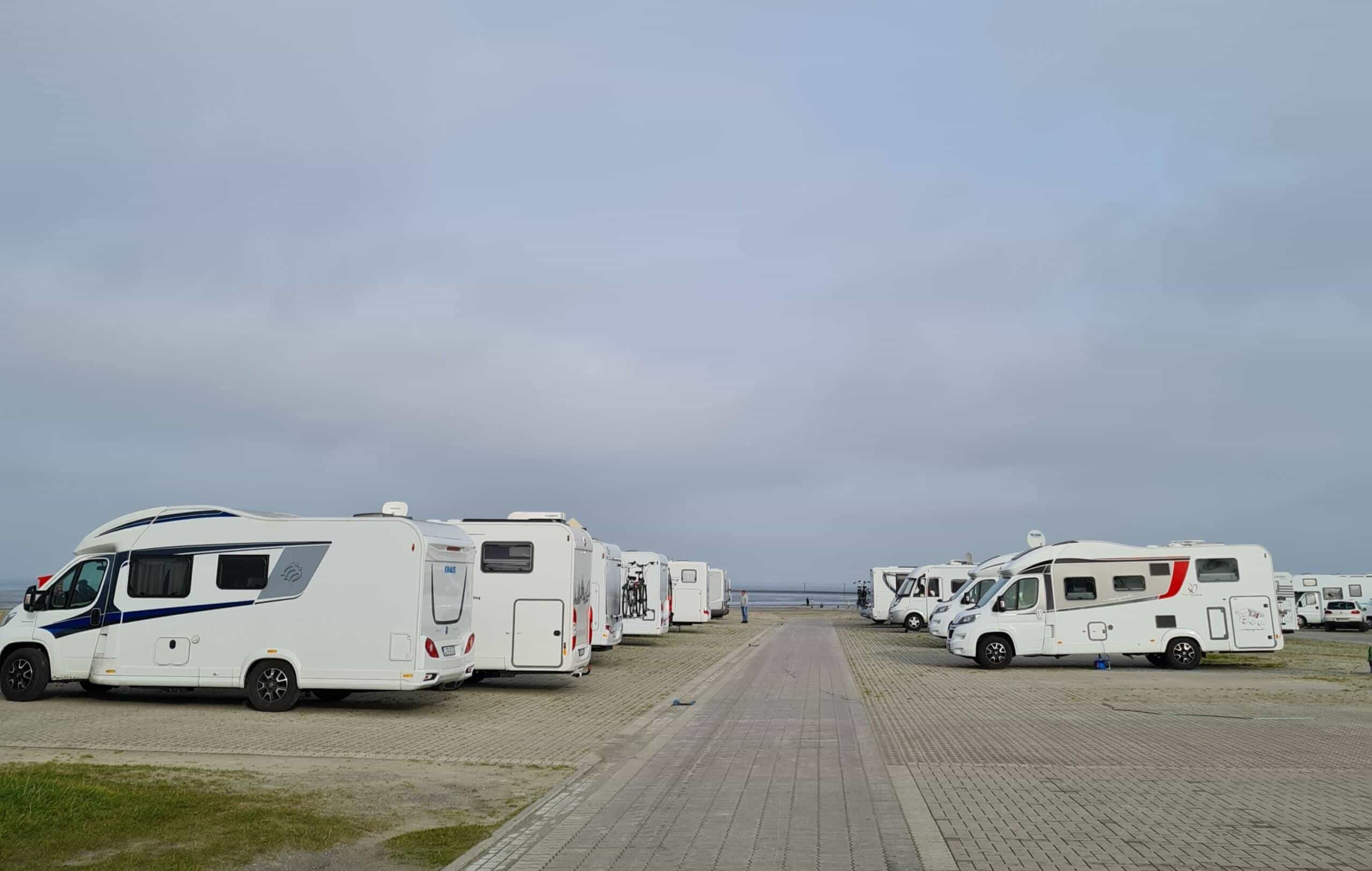 Stellplatz Bensersiel – Winter am Strand