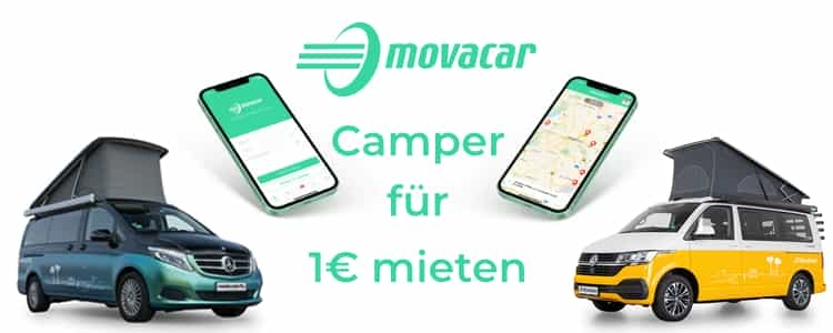 Movacar: Camper für 1€ mieten + 10€ Amazon-Gutschein