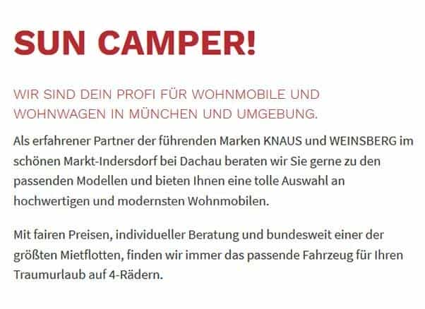 Wohnmobilvermietung Offenburg – 🥇 SUN CAMPER: Wohnwagen mieten, Caravan, Reisemobil, Wohnanhänger