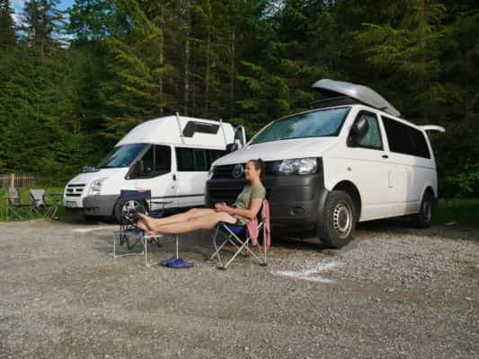 Nachtparkplatz am Walchensee bei Einsiedl