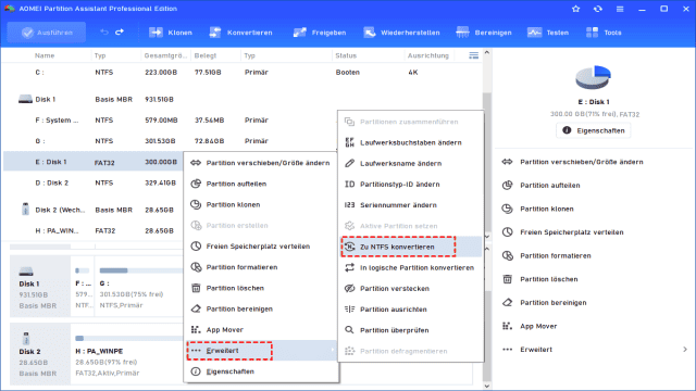 Gelöst: 64GB USB-Stick zeigt nur 32GB an in Windows 11/10/8/7