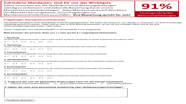 Bewertungen und Erfahrungsberichte unserer Mandanten