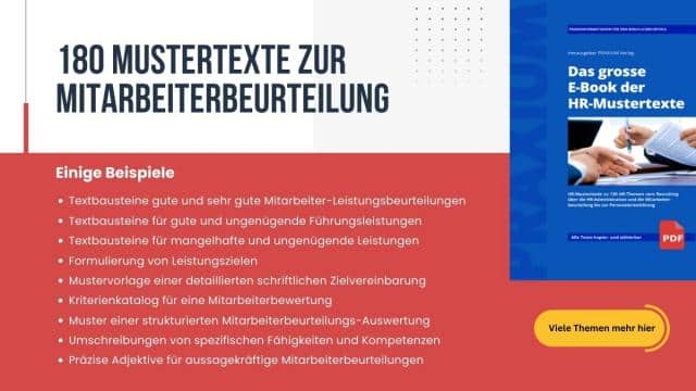 Mitarbeiterbeurteilung: Textbausteine und Formulierungen