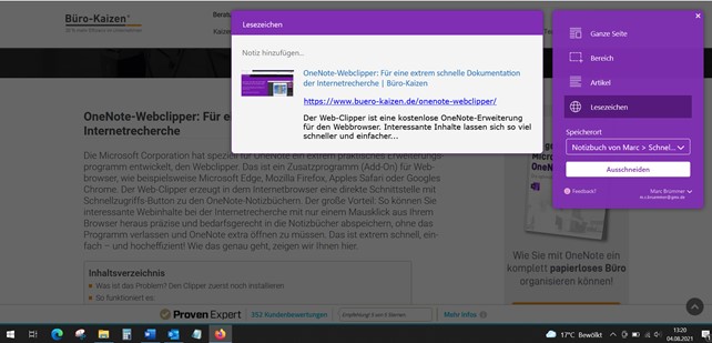 OneNote Web-Clipper