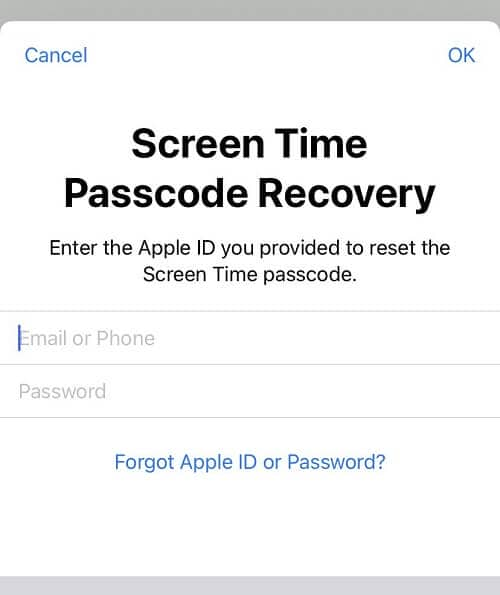 Passcode für Screen Time zurücksetzen