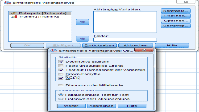 Welch-ANOVA in SPSS durchführen