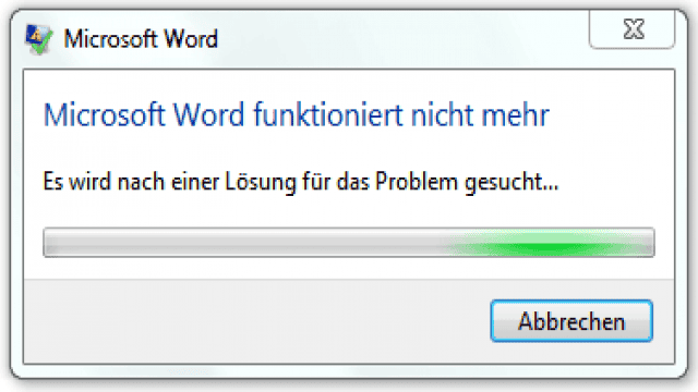 Problembehandlung - Microsoft Word funktioniert nicht oder öffnet nicht