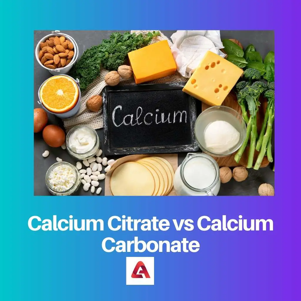 Calciumcitrat vs. Calciumcarbonat: Unterschied und Vergleich