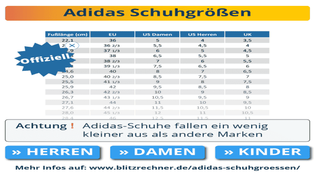 Adidas-Schuhgrößen: So fallen Adidas aus