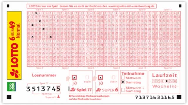 Ausfüllhilfe und Ausfüllanleitung für den Lotto-Spielschein | Lottozahlen.eu