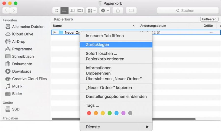 [5 kostenlose Methoden] Mac gelöschte Dateien wiederherstellen - So klappt's