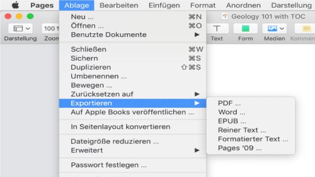 Wie man Pages auf Mac und Windows in PDF umwandeln kann