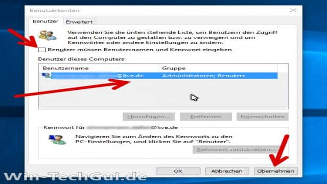 Automatisch anmelden ohne Passwort Windows 10