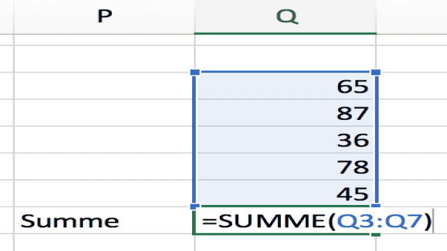 Eine Summe berechnen in Excel: Addieren einer Spalte, einer Zeile oder bestimmter Zellen