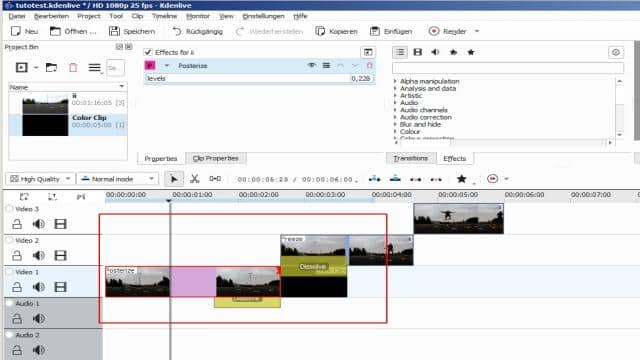 Anleitung: Schnitt, Effekte, Übergänge mit Kdenlive für Windows