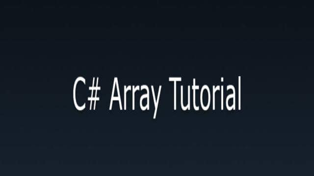 C# Array - Tutorial - Programmieren lernen für Anfänger