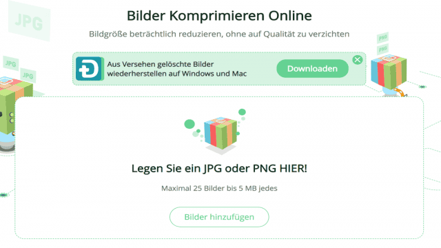 Wie komprimiere ich Fotos um sie per Email zu verschicken