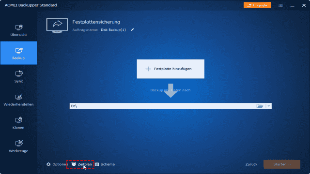 Wie plant man Windows-Sicherung mit AOMEI Backupper Software