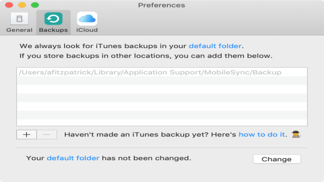 How to change the iTunes backup location