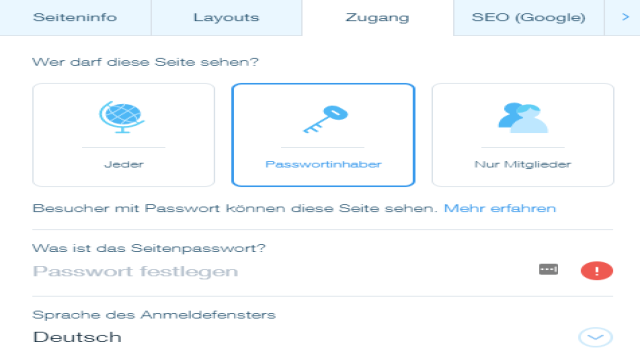 Wie erstelle ich eine passwortgeschützte Website?