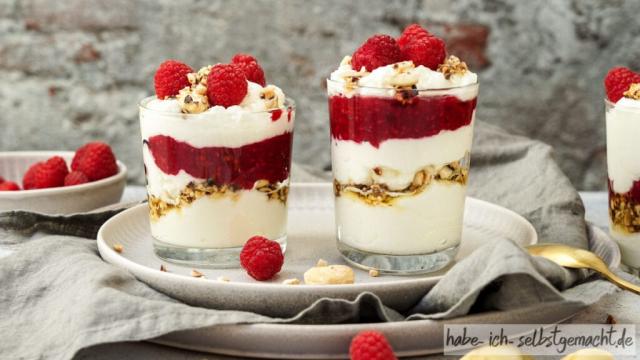 Griechische Joghurt Mousse mit Honignüssen