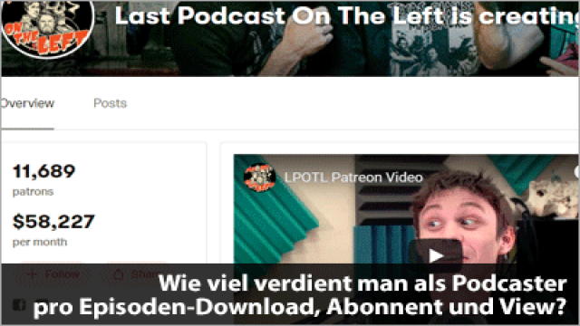 Wie viel Geld verdient man als Podcaster pro Episoden-Download, Abonnent und View?